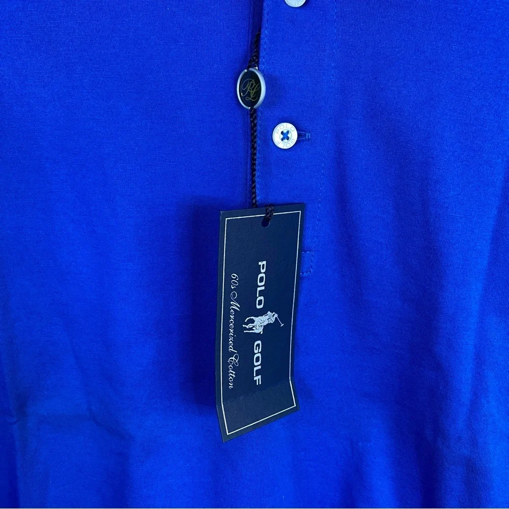 Ralph Lauren Blue Polo Golf Shirt Classic Style Yellow Pony XXL NEW NWT